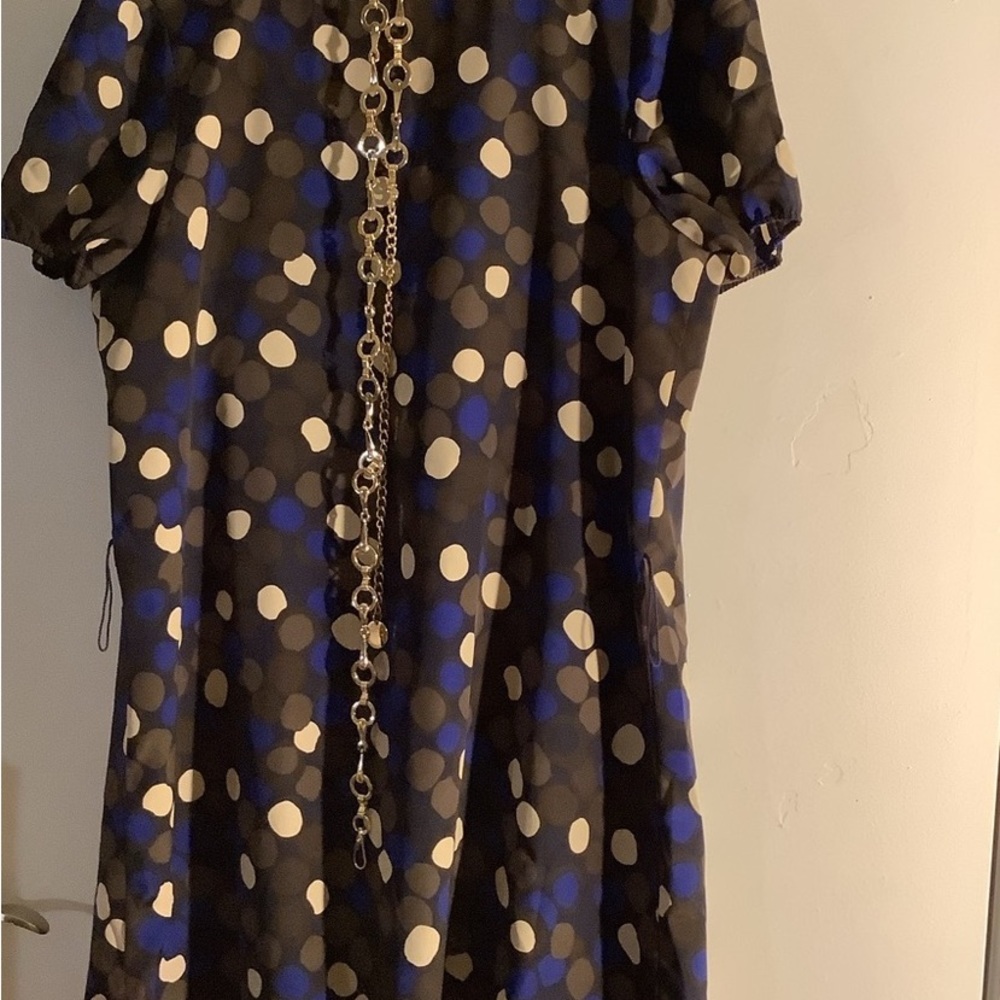 # 4 Polka Dot Women’s Dress with gold chain belt